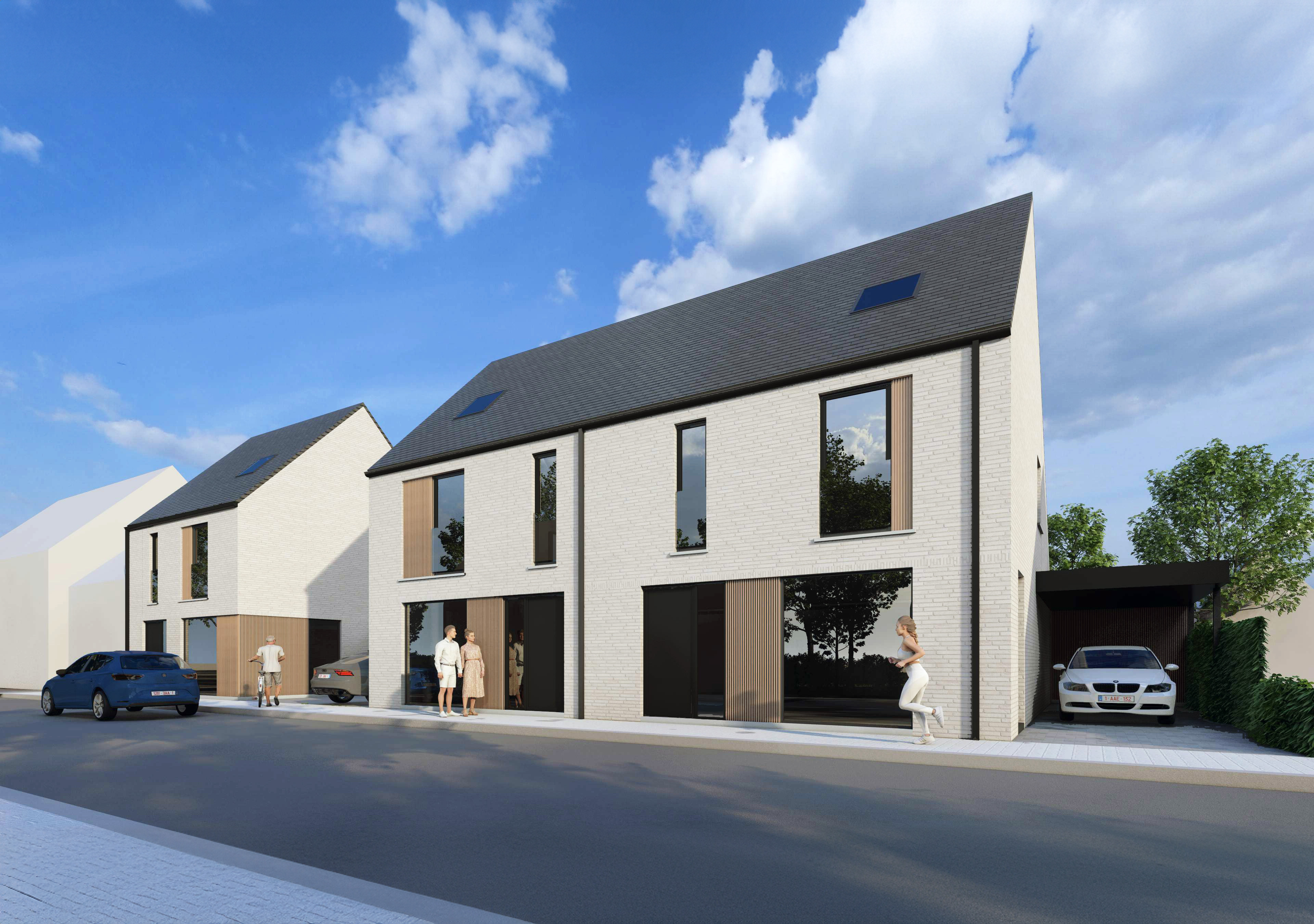 Pastorijstraat Aarsele — voorgevel nieuwbouwwoningen